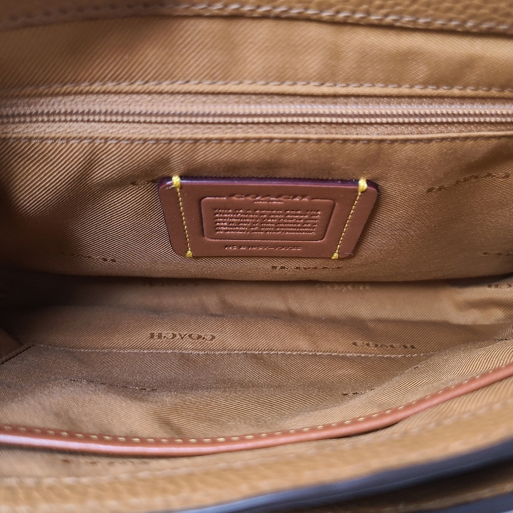 Coach Cassie Colorblock Tan Snakeskin Top  Handle Crossbody Bag - Picture 13 of 16
